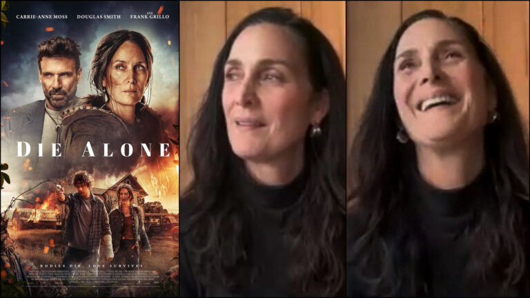 Die Alone 2024 zombie horror movie and YouTube interview with Carrie-Ann Moss