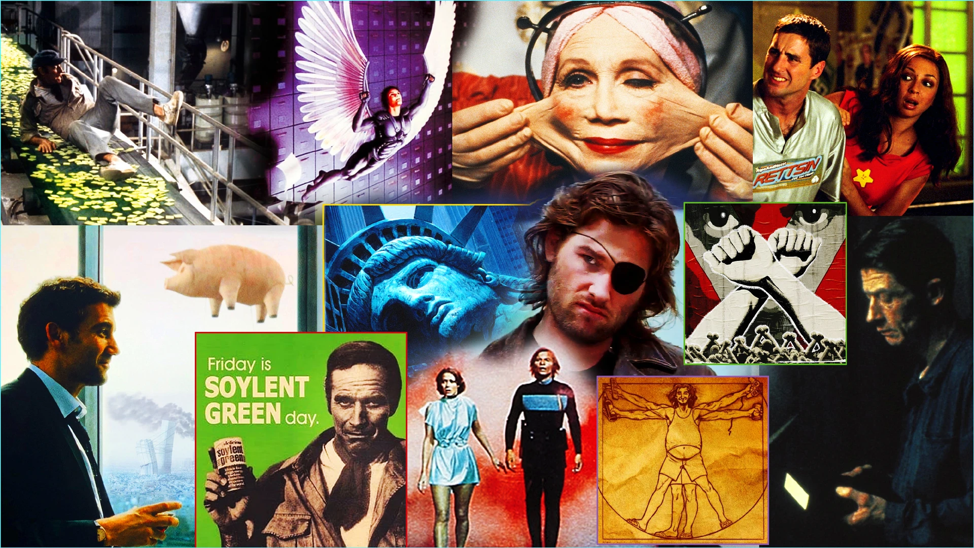 Brazil, Escape From New York, Soylent Green, Logan's Run, 1984, Idiocracy, Children of Men