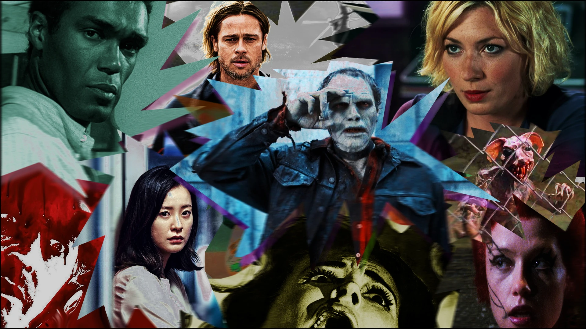 Zombie movies: Night of the Living Dead, Shaun of the Dead, Train to Busan, Day of the Dead, World War Z